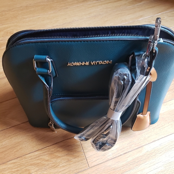 Adrienne Vittadini Dome Satchel with Dangle - Teal - Bay Collection - Picture 6 of 7